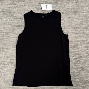 Theory NWT Combo Shell Drapey Crepe Black Size Small